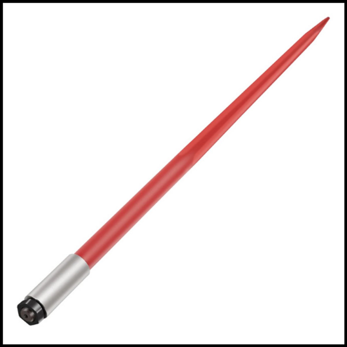 Hooispeer 49 Inch - Bale Spear - 2041 kg Draagvermogen - Vierkante Stang & Zeskantige Moer - Rood Gecoat - Snelle Montage - Voor Tractor, Loader & Kraan