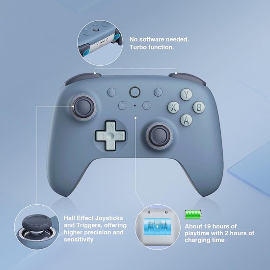 Draadloze Controller voor Windows PC en Android met Hall Effect Joysticks en 1000Hz Polling Rate — afbeelding 2