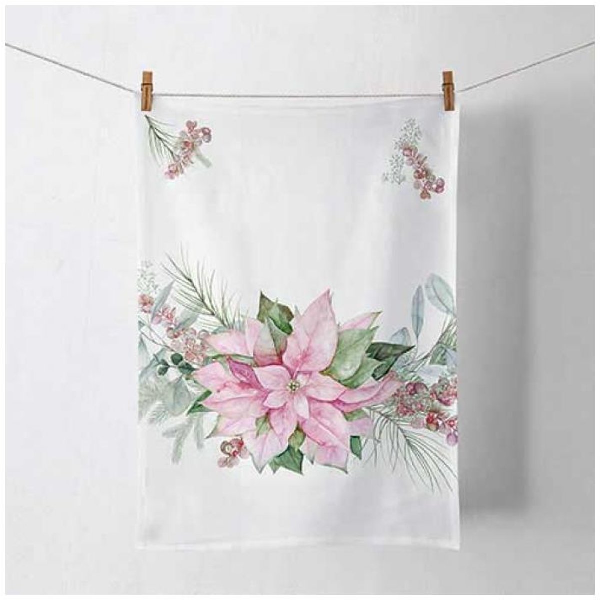Ambiente Theedoek Pink poinsettia