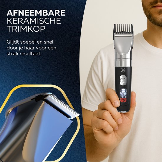 Professionele Draadloze Tondeuse - Beeperfect®- Tondeuse Mannen Hoofdhaar - Haartrimmer - Kapper Haar Machine - Haartondeuse - Trimmer Baard - Trimapparaat - Barber Hair Clipper - Kapper Trimmer