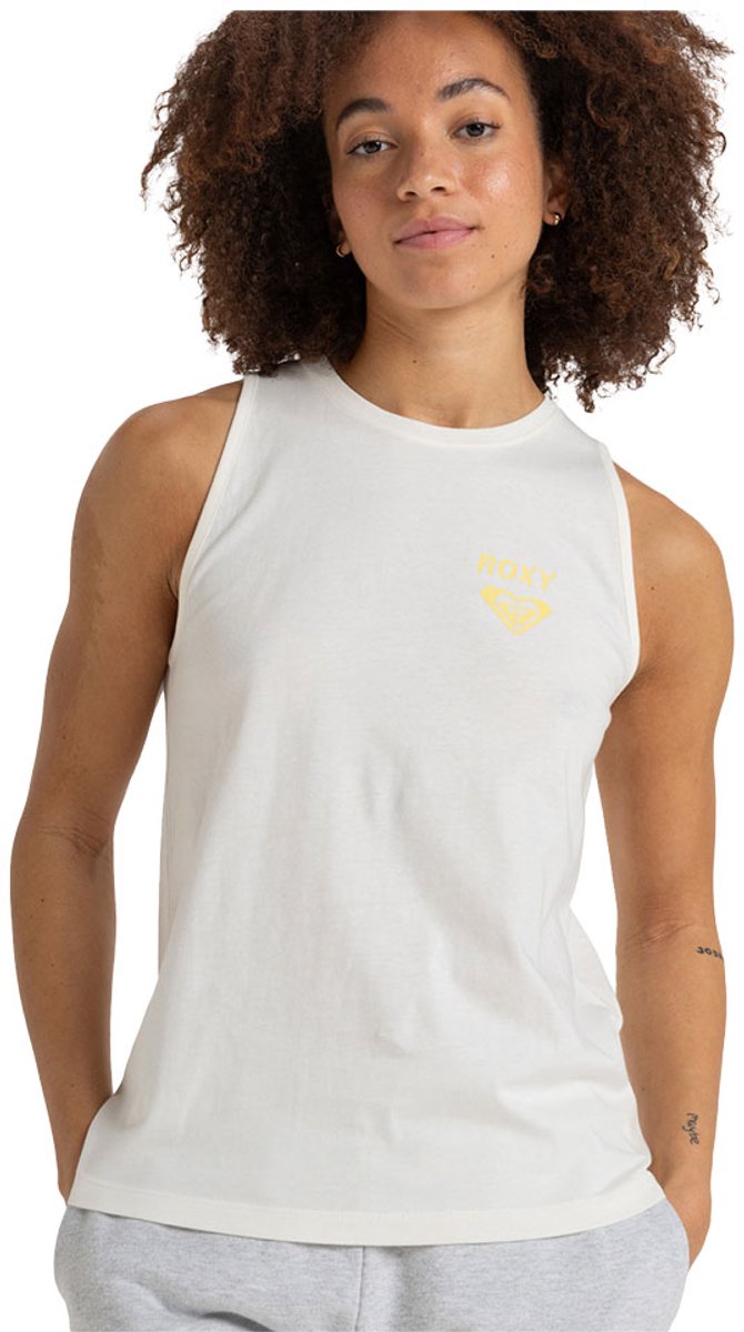 Roxy Essential Energy Timeless Mouwloos T-shirt XS Vrouw Egret