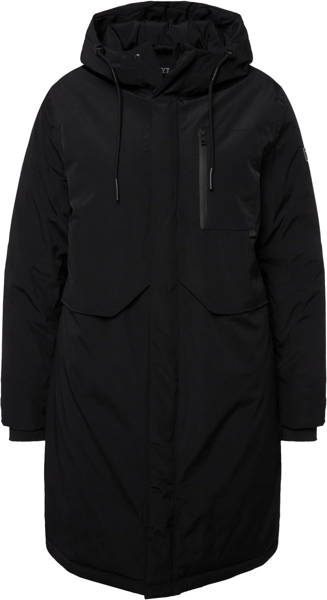 Ulla Popken - Dames - HYPRAR functionele jas waterdicht 2-wegzipper - Zwart - Maat 42+