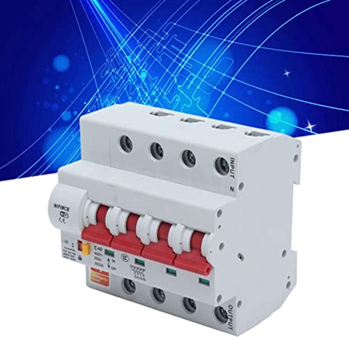Circuit Breaker Smart WiFi 4P Remote Control AC 400V with Security Lock for Home (40A)