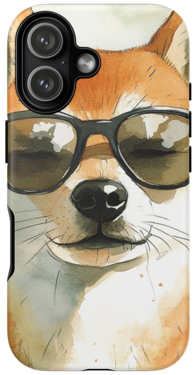 Coole Shiba Inu met Zonnebril – Telefoonhoesje Geschikt voor iPhone 17