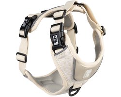 duvoplus EXPLOR Ultimate Fit No-Pull Harnas Hond - Anti-trek Tuig met 2 D-ringen - Reflecterend - Maat XS - Antique White