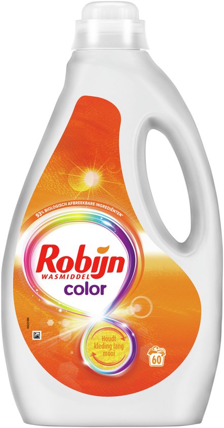 Robijn Vloeibaar Wasmiddel - Color - met 93% biologisch afbreekbare ingrediënten* - 60 wasbeurten