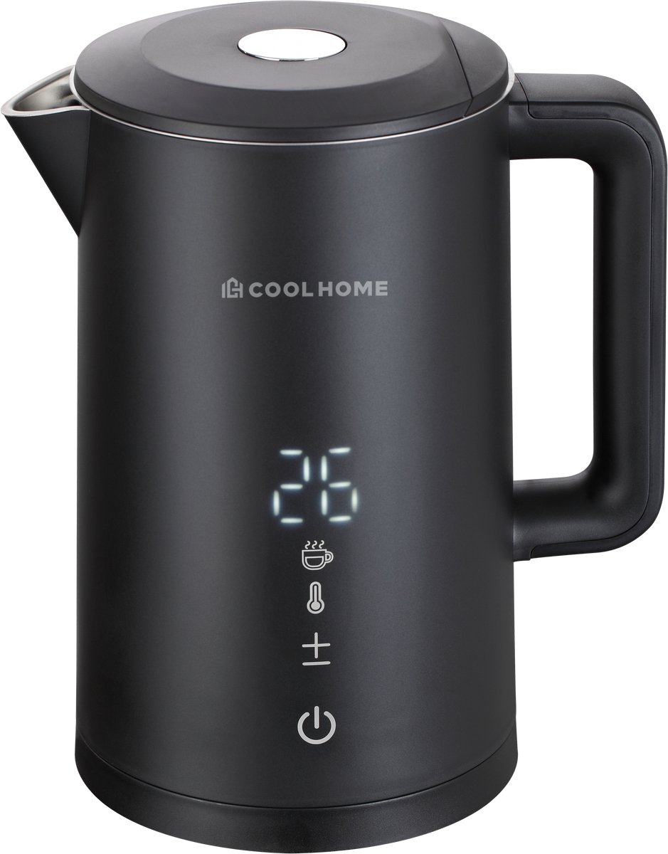 CoolHome WB25 Waterkoker - dubbelwandige waterkoker - 2200W - Warmteregelaar functie - Zwart — afbeelding 1