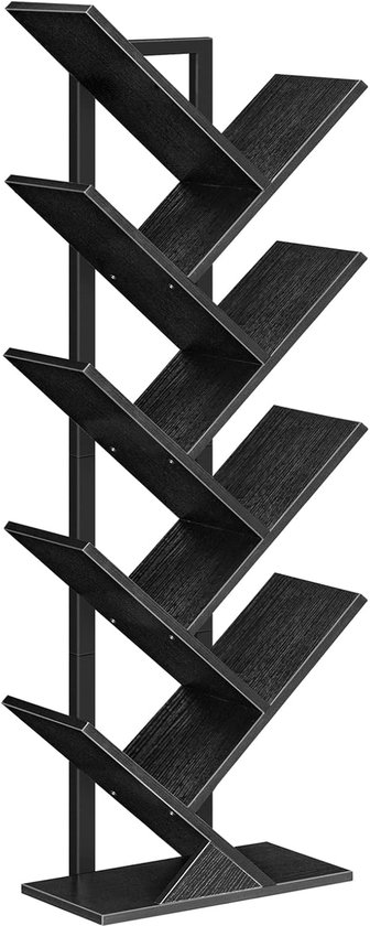 Boekenkast, industriële boekenplank met 13 planken, staande planken, houten plank en