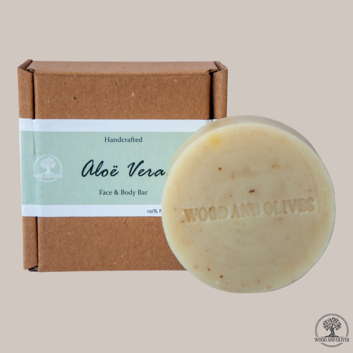 Wood and Olives - Aloë Vera Face & Body Bar - 100 g