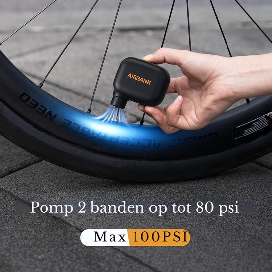 Fietspomp - Fietspomp elektrisch - Oplaadbare batterij - 12 LPM - 93 g - ‎6,4 x 3,1 x 6,45 cm — afbeelding 5