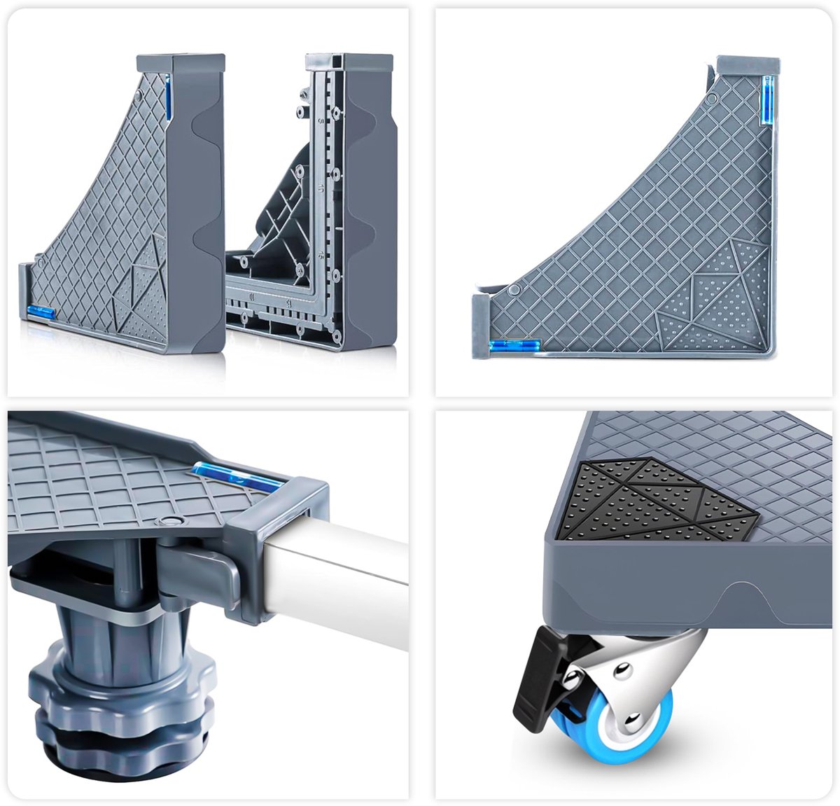 VanDijck Wasmachine Verhoger - 4 Wielen en 4 Poten - 42-75 cm - 400 kg — afbeelding 2