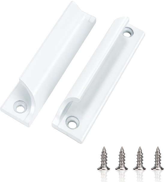 Foto: Azomor witte aluminium greepenset voor balkons en terrasdeuren met schroeven