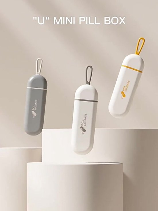 Pilulier Vendoria - Organisateur de médicaments - Boîte de rangement à 3 compartiments - Sans BPA et sûr - Résistant à Water et à l'humidité - Grijs