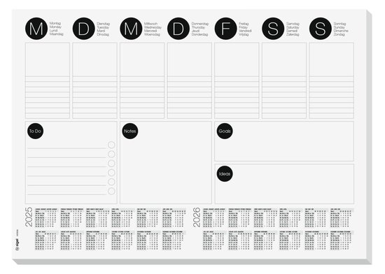 Weekplanner 2026, weekplanner 2026, A3, ongedateerd, met 50 vellen