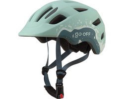 GO-OFF FIRST Kinderhelm - Extra Veilige Fietshelm voor Kinderen - Voor Fietsen en Skaten - Kind vriendelijke Jongens en Meisjes Helm van 5 - 8 Jaar - Grijs / Blauw - Maat S