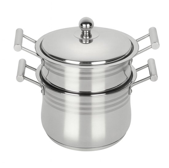 Hakal Couscouspan 12 liter - RVS Pan voor Inductie - PFOA Vrij - Geschikt voor Alle Warmtebronnen - Couscoussier - Stoompan
