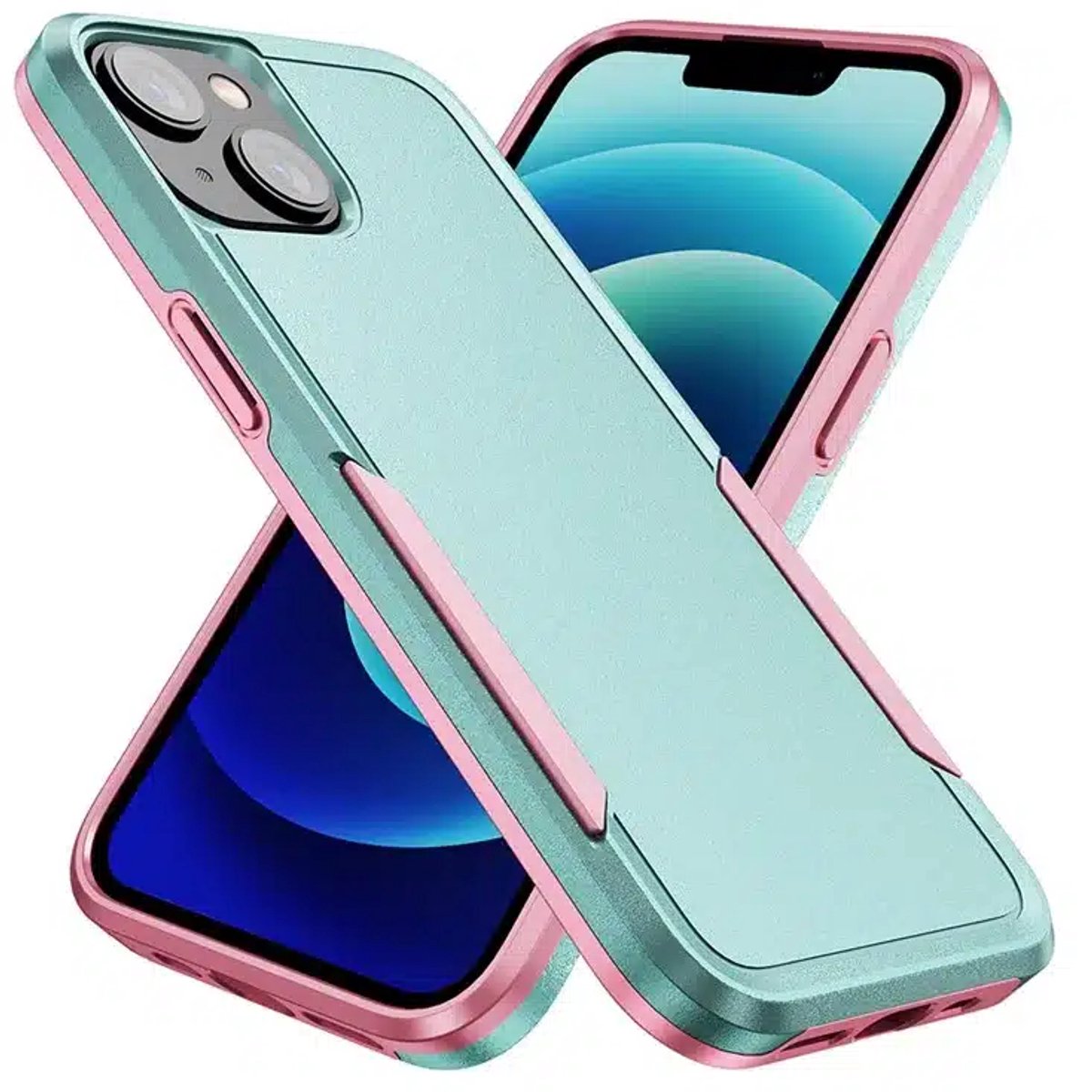 Cityhoesje - Backcover iPhone 15 - Anti-drop - Groen