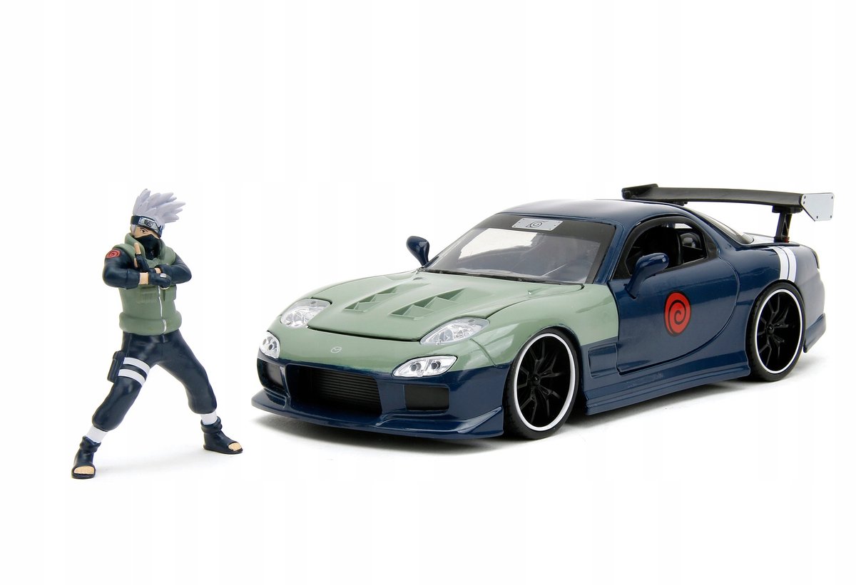 Jada Naruto 1993 Mazda RX-7 Die-Cast Model met Kakashi Figuur