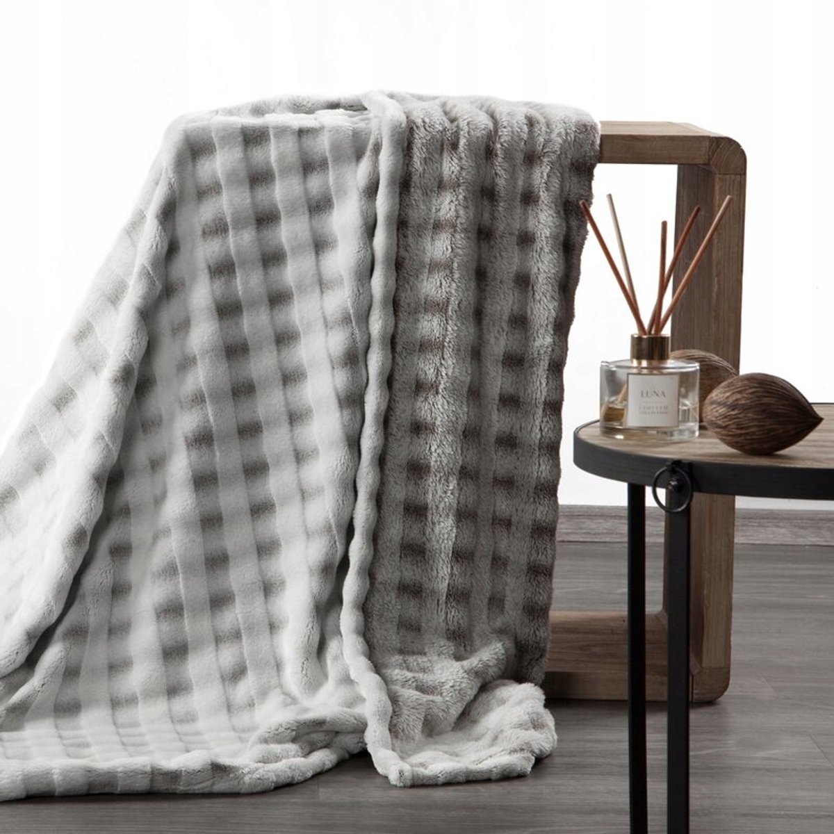 Zachte Grijze 3D Ruit Plaid 170x210 cm - Stijlvol & Warm