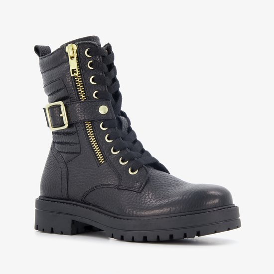 Bottines à lacets fille en cuir Braqeez noir - Taille 32 - Semelle amovible