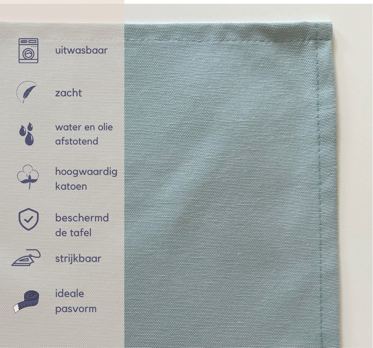 Tavas Servetten - 30 x 30 cm - Set van 4 stuks - Turkoois - Katoen - Tafeldecoratie — cadeau in Wonen & Interieur - foto 2