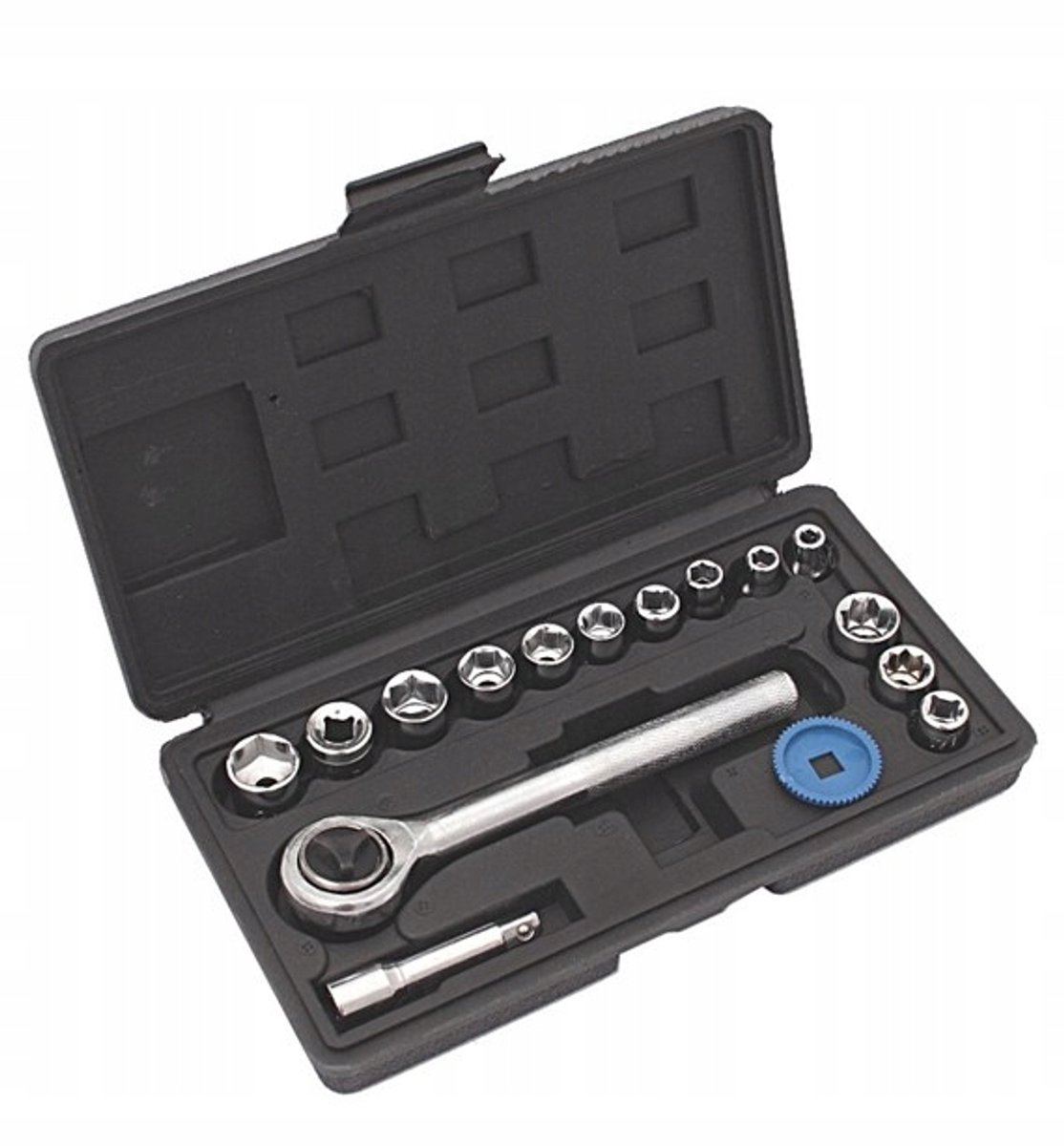 Dopsleutelset 17 delig 1/4'' 6-13mm in koffer
