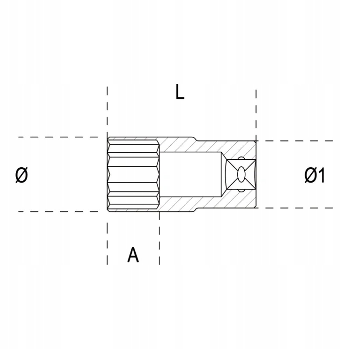 BETA Torx Dopsluiting E14 1/2'' Lang