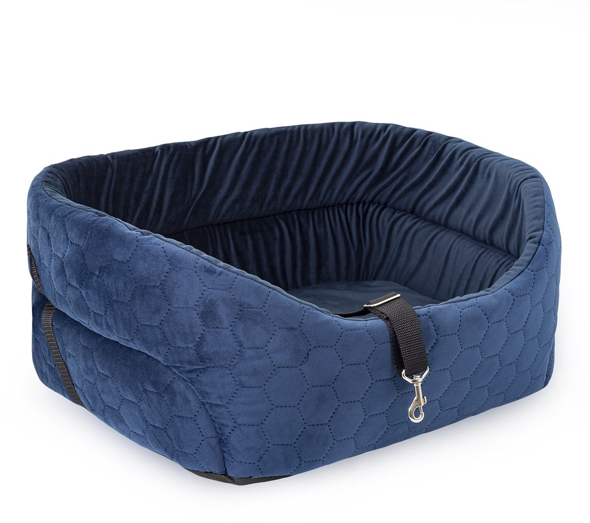 AUTOSTOEL VOOR HOND TRANSPORTER MARINEBLAUWE VELVET R.3