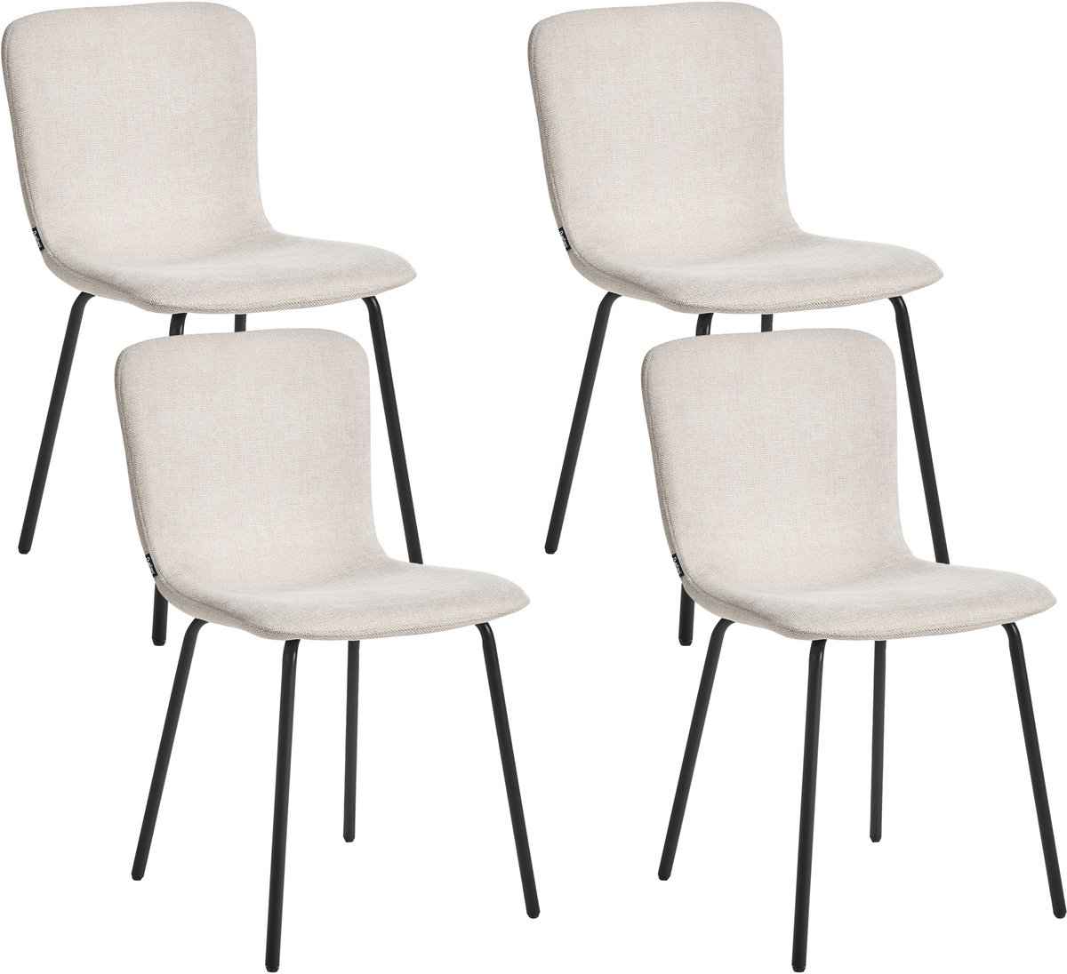 CALDWELL - Eetkamerstoel set van 4 - Lichtbeige - Polyester