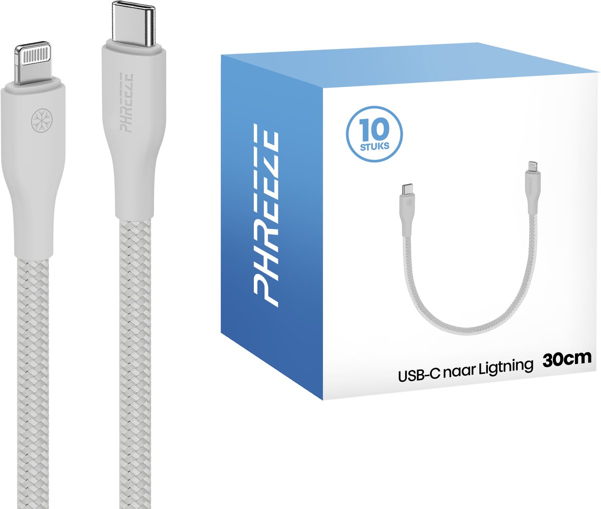 Multipack geschikt voor Lightning kabels - Kort - 10 pack - Ideaal voor grootverbruikers