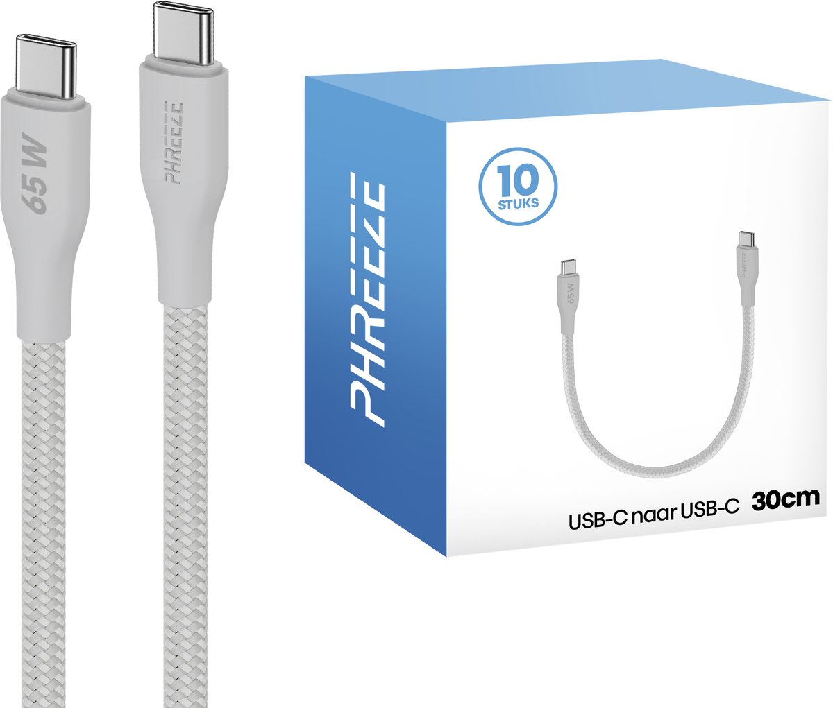 Voordeelpak usb C kabels - Kort 30cm - Ideaal voor bezorgers, kantoor & onderweg