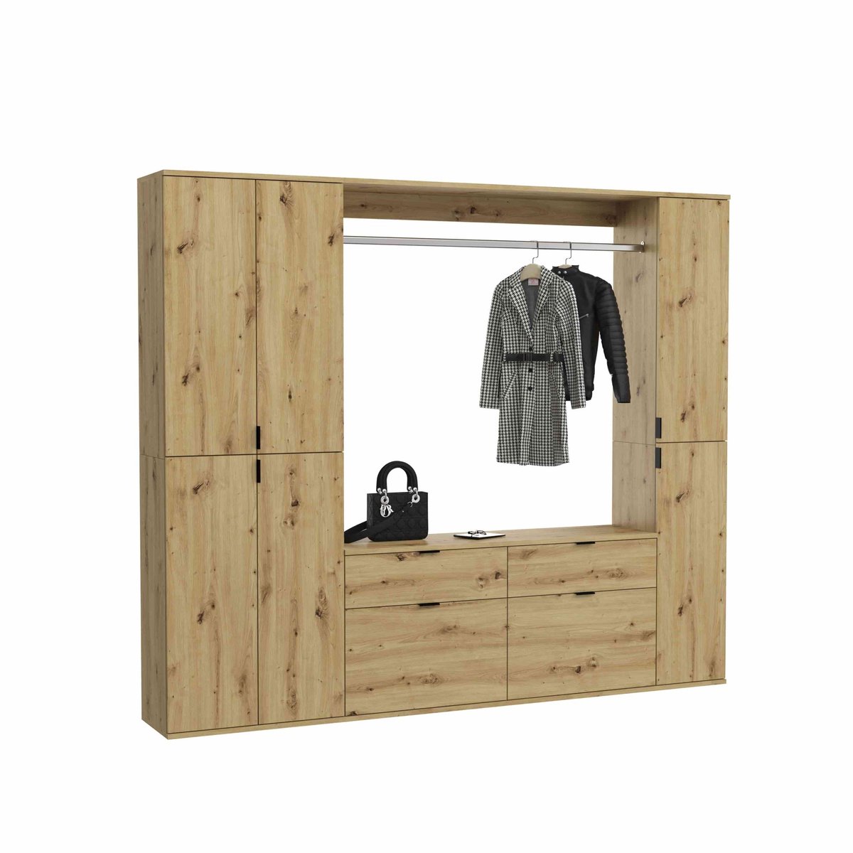 Furnilux Projektxgarderobeset - 212cm x 193cm x 34cm Artisan Eiken Decor