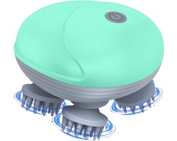 foto van Elektrische Dierenmassager - 4 Massagekoppen & 3 Standen - IPX6 Waterdicht - Geschikt voor Katten en Honden (Groen)