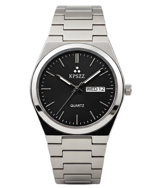 Montre homme KPSZZ Ardemonte – 40 mm – Cadran noir – Acier inoxydable Premium – Verre Sapphire – Quartz japonais – Luxe abordable