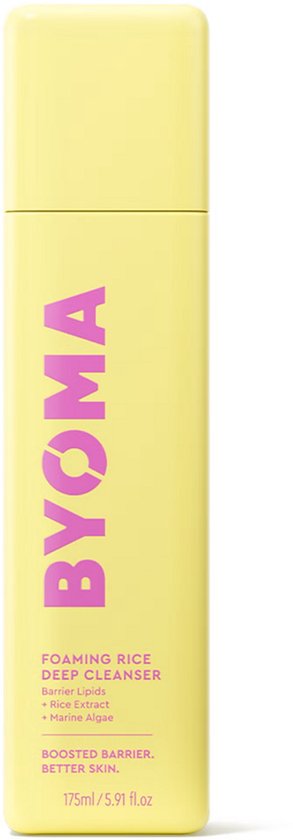 Nettoyant moussant en profondeur au Rice BYOMA – 175 ml – Nettoyant moussant doux pour le visage à l’extrait de riz et aux Algues – Nettoyant hydratant pour tous types de peau – Vegan et sans parfum