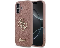 Guess Back Cover - iPhone 17 - Roze - Glitternachterkant - Siliconen bumper