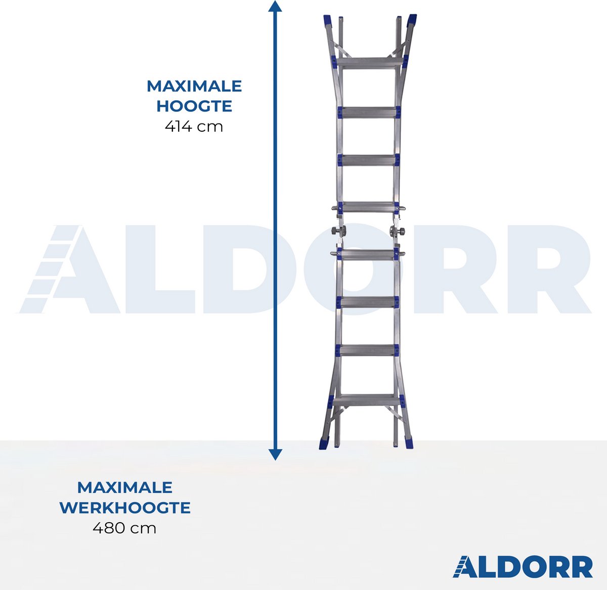 ALDORR Home - Multiladder Uitschuifbare Vouwladder 4x4 - 4,10 meter – foto 8