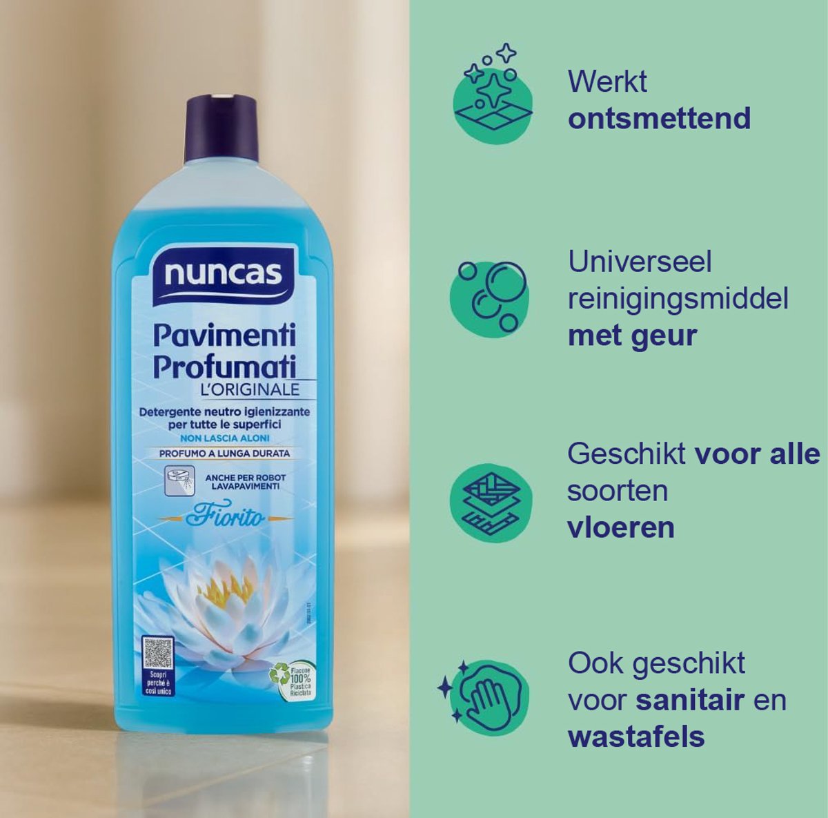 nuncas 1000ml allesreiniger - met bloemen geur - Reinigingsmiddel geschikt voor dweilrobot Roborock en iRobot Roomba Braava Jet M6 - Schoonmaakmiddel vloer - Robot reiniger – foto 4