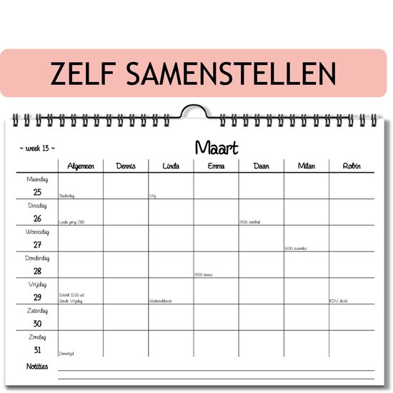 2026-2028 Maandplanner Drie Jaar | 50 Pagina's Spiraalbinding Afspraken
