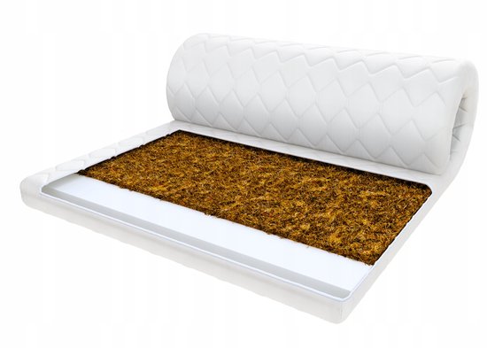 FDM Matrastopper KOKOS-koudschuim matras topper 140x200 cm koudschuim kokos hardheid H4 hoogte ca. 4 cm mensen met allergieën geschikt Öko-Tex wit