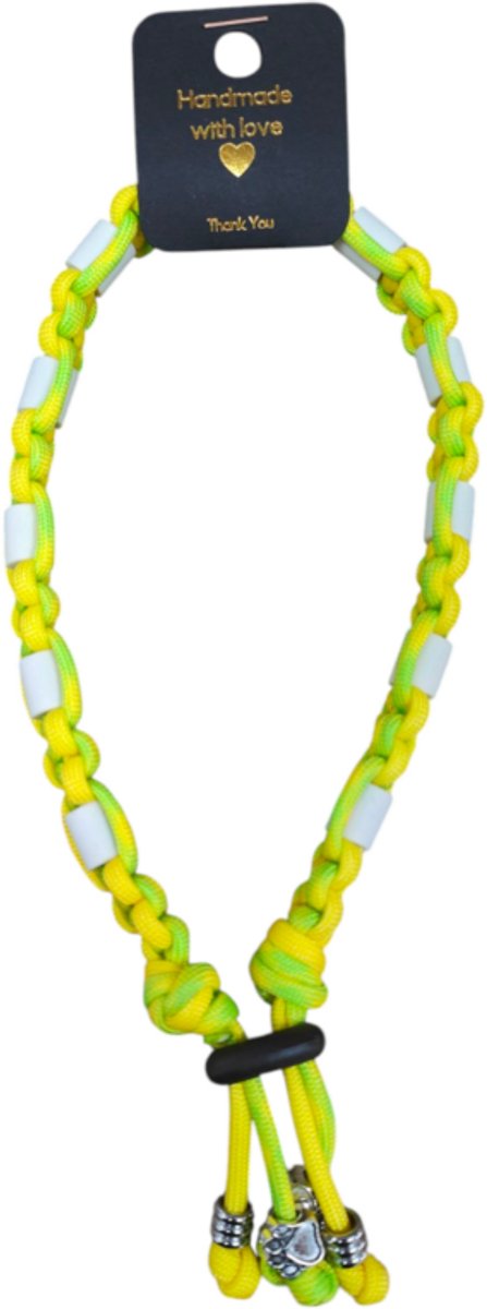 Anti-vlooien en tekenband fluoreserend geel/groen nekomtrek 40 cm