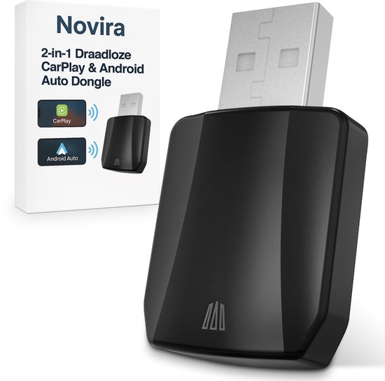 Novira® 2-in-1 CarPlay Dongle – Draadloos CarPlay & Android Auto – USB ...