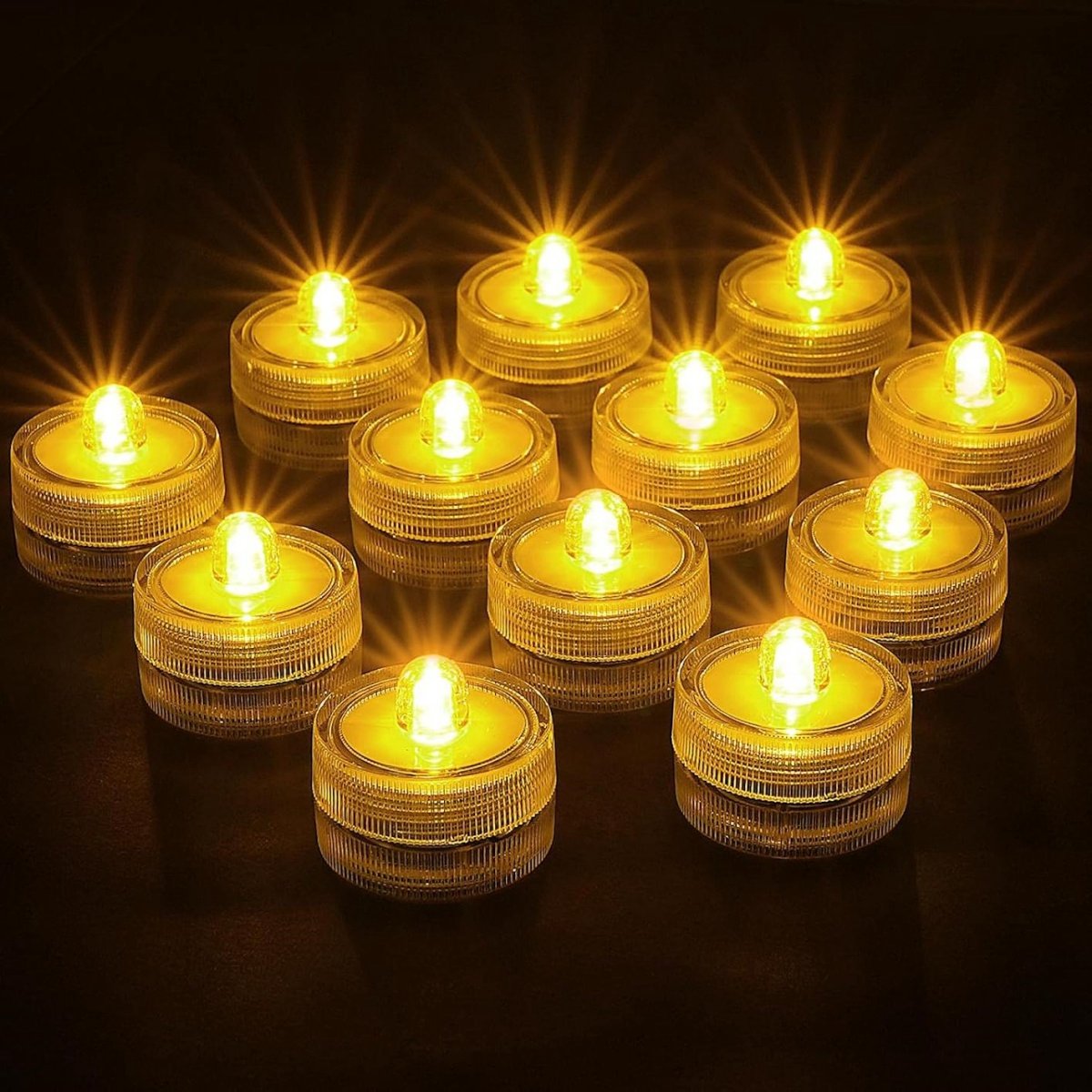 EXCITAT Onderwaterverlichting - LED-verlichting - Kaarsverlichting - Waterdicht - Geschikt voor aquaria, tuinen, bruiloftsfeesten - 12 stuks