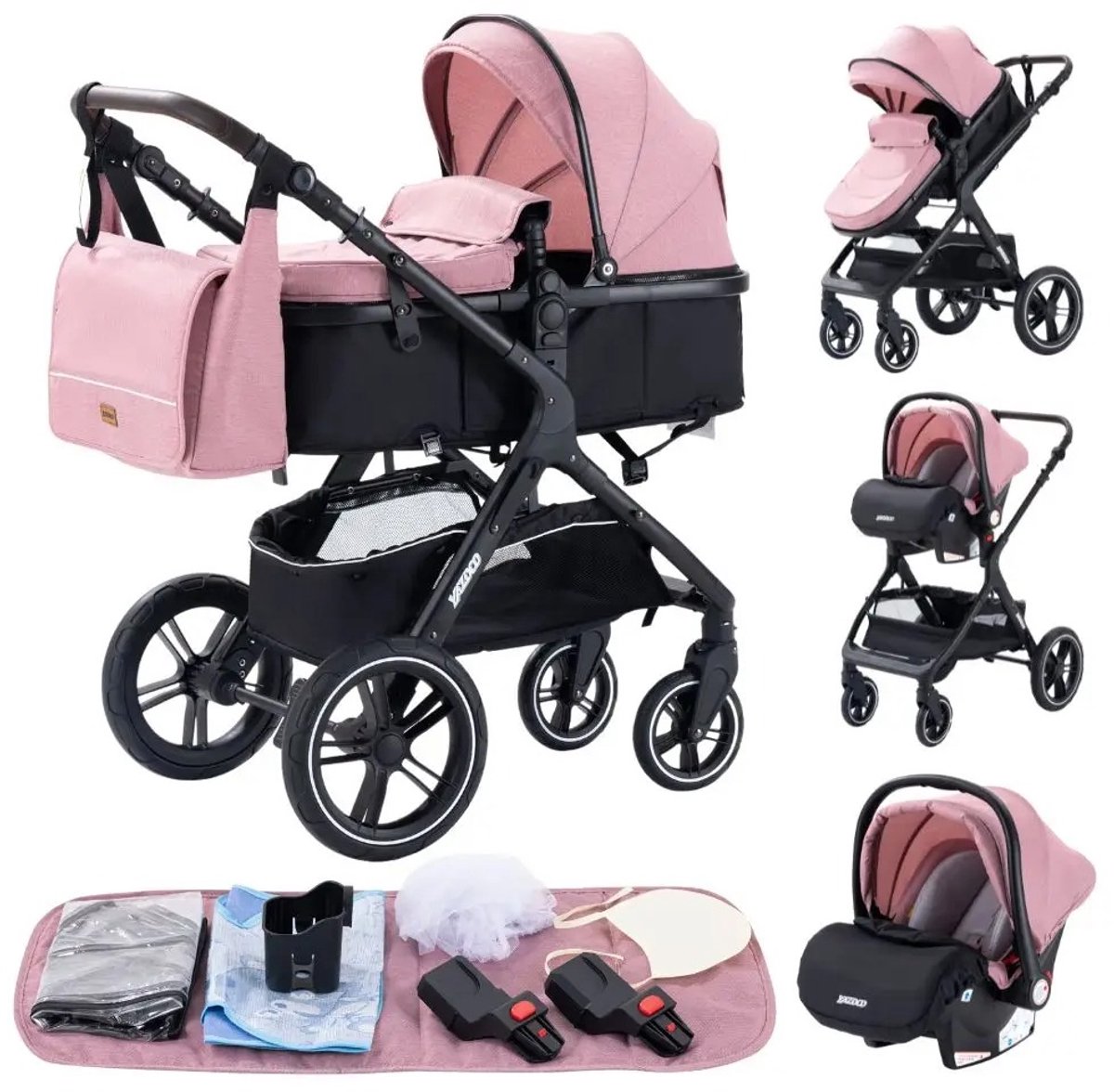 Premium 3-in-1 Kinderwagen Opvouwbaar met Autostoel - - Premium - €234,95