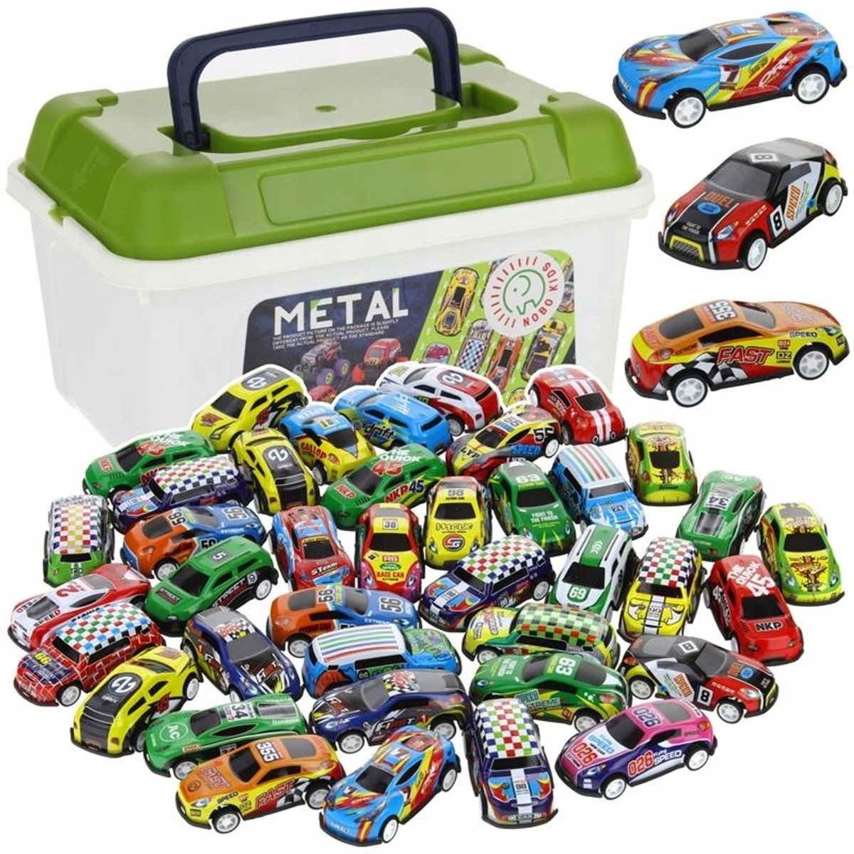 40 Pull-Back Mini Auto's in Handige Opbergkoffer - Speelgoed voor Kinderen