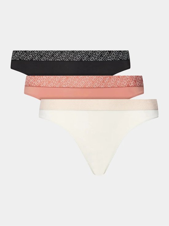 TH - 3-pack Strings - Roze/Beige/Zwart - XS | bol