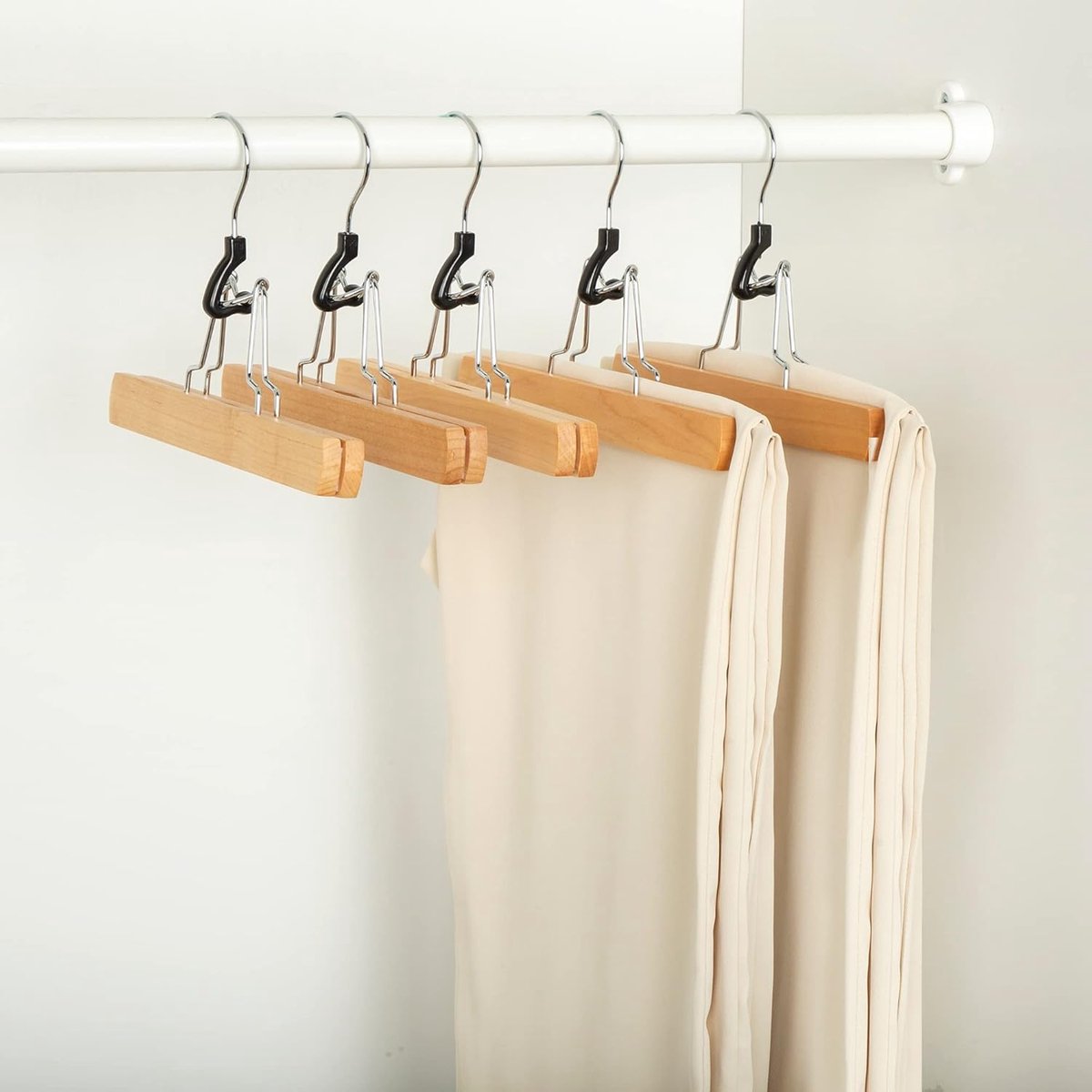 Candala Hanger voor broek, hout, set van 10, 25 cm, natuurlijke kleur