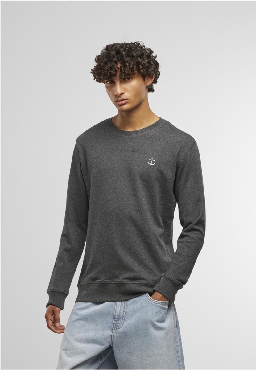 Mister Tee Anchor Sign Emb Light Crew Sweatshirt Charcoal-2XL Zwart