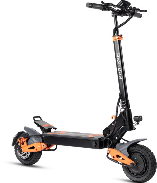 MAXTURN X1 Ultra Elektrische Step - 48V 20.8Ah/999Wh batterij - 75km Bereik - 500W Motor - Maximale snelheid 25 km/u - 10 Inch Tubeless Banden - Hydraulische Vering - Opvouwbaar - LED-Display - Oranje/Zwart