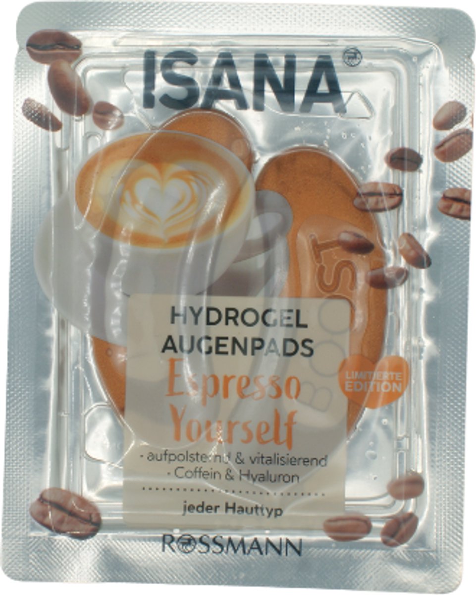 Isana Oogpads Espresso Yourself - Oogmasker - Koffie | 1 paar - 2 stuks - Met Coffein & Hyaluron | Limited Edition 2025 - Winter Herfst